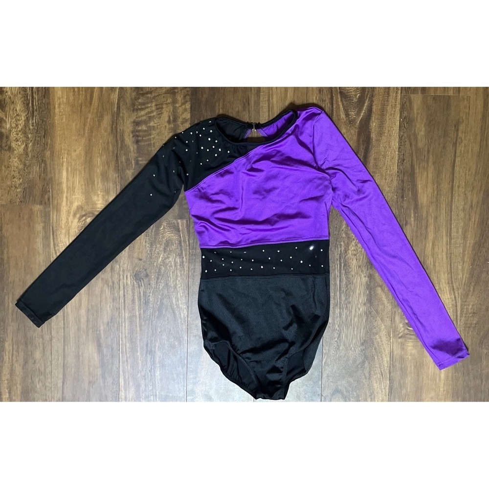 Weissman DON'T CALL ME UP #14146 SA Electric Purple Black Two Toned LEOTARD ONLY